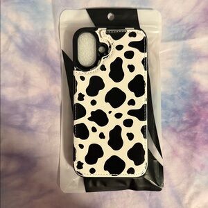 Cow Print Black & White Phone Wallet Case